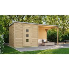 Beige Lagerboxen Weka Gartenhaus »Designhaus 413 A Gr.2«, BxT: Aufstellmaße, Flachdach