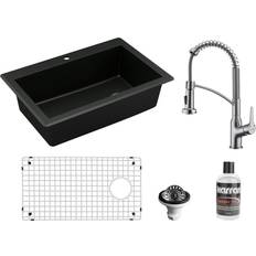 Composite kitchen sink Karran All In One Drop-In Quartz Composite In. 1-Hole