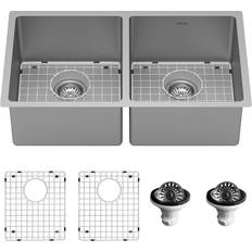 Kitchen Sinks on sale Karran Undermount 16-Gauge Steel 50/50 Double Bowl Kitchen Sink Kit More than