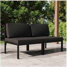 vidaXL Gartensofa 2-Sitzer mit Kissen Aluminium Anthrazit Sofa