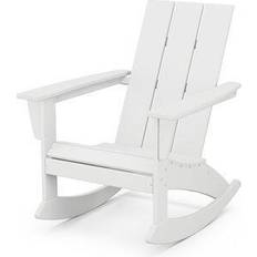 White Outdoor Rocking Chairs Polywood Modern Adirondack Rocking