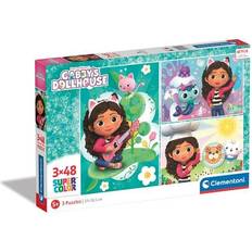 Clementoni 25290 Supercolor Gaby'S Dollhouse-3 Puzzle mit 48 Teile Ab 5 Jahren, Buntes Kinderpuzzle Mit Besonderer Leuchtkraft & Farbintensität, Geschicklichkeitsspiel Für Kinder