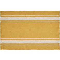 Stripes Place Mats LR Home Striped Sunny Day Fringed Place Mat Yellow, White (48.26x)