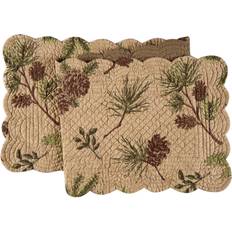 C&F Home Woodland Retreat Quilted Tablecloth Brown, Green