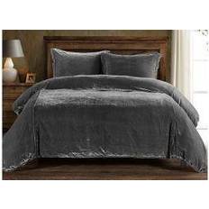 Bed Linen HiEnd Accents Annita Solid Romantic Duvet Cover Gray, Pink