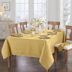 Rectangular Tablecloths Elrene Caiden Elegance Damask Oblong Tablecloth 60 x 84 Mantel Amarillo, Oro