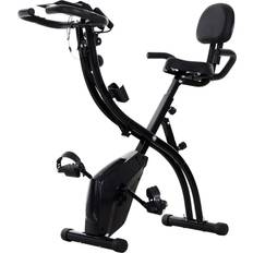 Stationary bikes Soozier 2 in 1 Upright Exercise Bike Stationary Foldable Magnetic Recumbent Cycling with Arm Resistance Bands