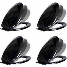 Renovators Supply Black Plastic Soft Close Toilet Seat Pack of 4