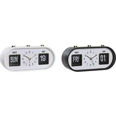 Sveglie Dkd Home Decor Orologio Sveglia 20 X 6 X 9,5 Cm Nero Bianco Pvc (2 Unità