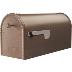 Architectural Mailboxes Edwards Galvanized Steel Post Mount Mailbox EM160VBAM Bronze Large Capacity