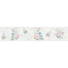 Green striped wallpaper A.S. Creation Floral Striped Wallpaper Blue Green 5mx13cm