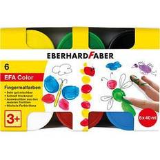 Sort Fingermaling Eberhard Faber EFA Color 578606 Finger Paint Set with 6 Paint Pots of 40 ml Each