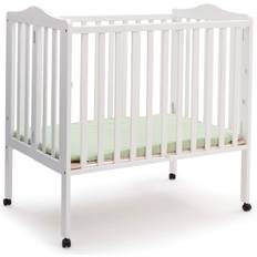 Cribs Delta Children Folding Portable Mini Baby Crib with 1.5-inch Mattress Greenguard Gold