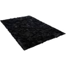 Faux sheepskin black rug on Me Rectangular Faux Sheepskin Black, White