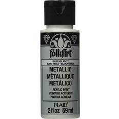 FolkArt Metallic Acrylic Paint 2oz-Pearl White