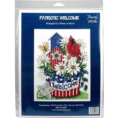 Imaginating Counted Cross Stitch Kit 7.5"X10"-Patriotic Welcome 14 Count