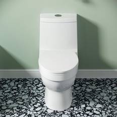 Toilets Swiss Madison Virage One Piece Elongated Toilet with Touchless Retrofit Dual Flush 1.1/1.6 gpf