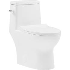 Toilets Swiss Madison Ivy One-Piece Toilet Left Side Flush 1.28 gpf Glossy White