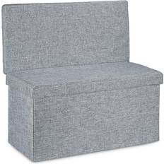 Panche Contenitore Relaxdays Pieghevole Sgabello Con Coperchio E 73 x 76 x 38 cm Panca Contenitore