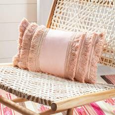 Cotton Scatter Cushions Safavieh Grema Boho Fringe Complete Decoration Pillows Pink