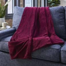 Textiles Sunbeam Ultralush Bordeaux Foot Pocket Heated Blankets Blue, Red, Black