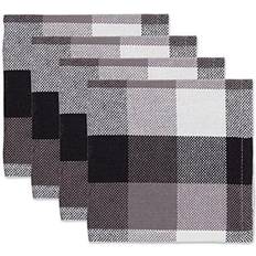 DII Tri Color Check Dishcloth Kitchen Towel Gray, Black