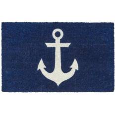 Solid Colors Entrance Mats 1'4" 2'4" Anchor Nautical White, Blue