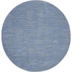 Blue - Round Carpets & Rugs Nourison Essentials Gray, Blue