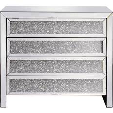 Silver Glass Cabinets Elegant Lighting MF92013 Modern Glass Cabinet