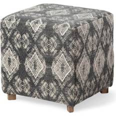 Cottons Foot Stools Mercana Pallu Dhurrie Cotton Cover Foot Stool