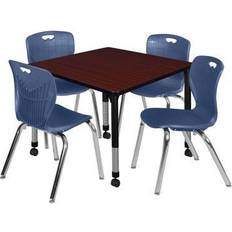 Blue Dining Sets Regency Kee 36" Square Moblie Classroom Dining Set