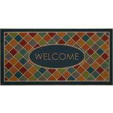 Entrance Mats Mohawk Home Ornamental Crosshatch Yellow, Orange, Turquoise, Blue, Brown