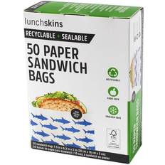 Lunchskins Recyclable + Sealable Paper Sandwich Plastic Bags & Foil 6pcs