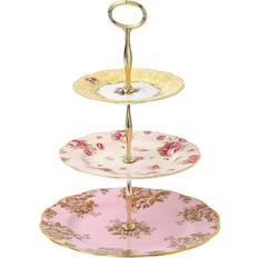 Or Présentoirs à gâteaux Royal Albert 100 Years 3-Tier Cake Stand – Bouquet, Golden Roses and Rose Blush Présentoir à gâteau