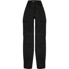 PrettyLittleThing Twill Pocket Detail High Waist Cargo Trousers - Black