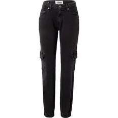 Urban Classics Organic Stretch Denim Cargo Pants - Black Washed