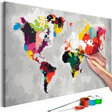 Artgeist DIY Painting World Map Bright Billede