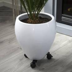 Accesorios para macetas Nature Soporte Para Plantas Con Ruedas 3 Brazos Metal Negro