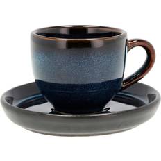 Negro Platillos Bitz Taza Espresso Y 7 cl Azul Oscuro-Negro Platillo