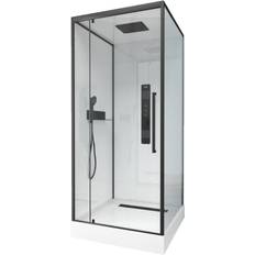 Duchas Cabina De Ducha Cuadrada 90x90x215 cm Blanco/Negro