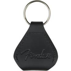 Fender Pickholder Keychain Plektrenhalter Echtleder Schlüsselanhänger - Schwarz
