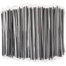 Party Straws Stockroom Plus Individually Wrapped Plastic Drinking Straws, 10.25" Extra Long Black, 600 Pack