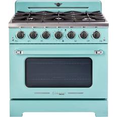 Ceramic Ranges Unique Appliances UGP-36CR Classic Retro White, Blue, Turquoise