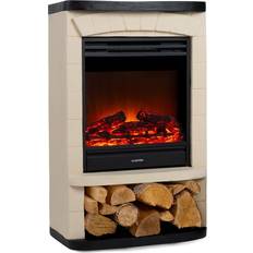 Klarstein Cheminée électrique Carinthia Flammes LED réalistes 900W/1800W Programmable Beige