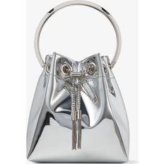 Jimmy Choo Metallisk Læder Bucket Håndtaske - Grå