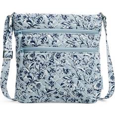 Vera Bradley Triple Zip Hipster Crossbody Purse, Perennials Gray-Recycled Cotton