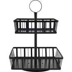 Mikasa Gourmet Basics Rotating 2-Tier Stripe Basket Fruit Bowl