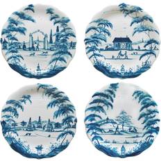 Country Estate Delft Blue Party Plates Set/4 Juego de Vajilla