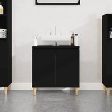 Muebles de Baño vidaXL Armario Para Lavabo Madera Contrachapada Negro 58x33x60 cm