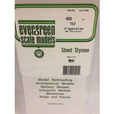 Styrenplade, 1,0 mm m/ 6,3 mm fliser, 15 x 30 cm 0,77 mm fuge